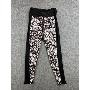 Splendid Leggings Womens Medium Black Floral Ankle Yoga Pants Stretch Athletic